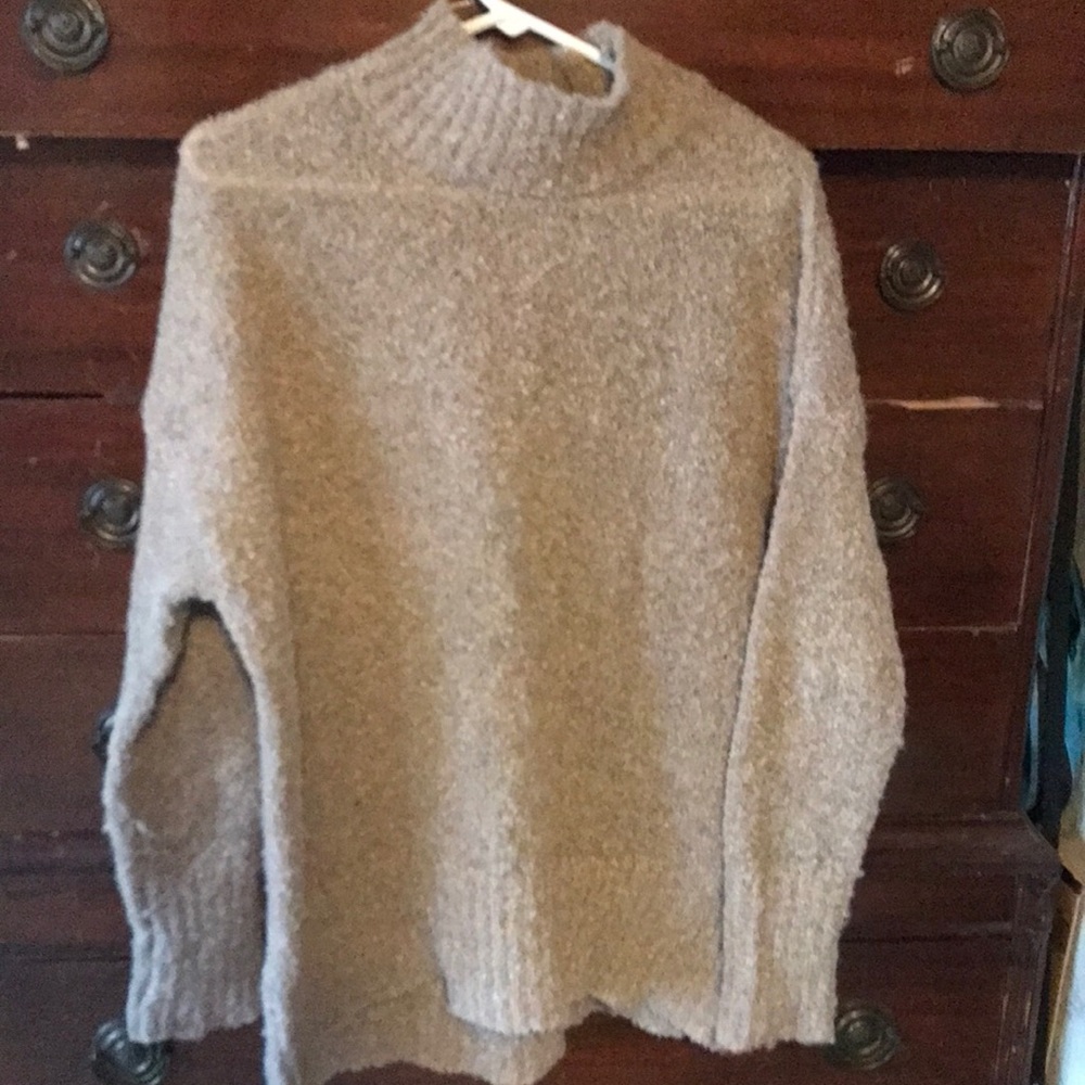 Tan loose high neck sweater